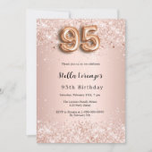 95e verjaardag roos gouden roze confetti kaart (Voorkant)