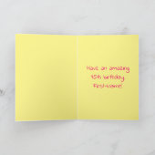 95e verjaardag: Roze strips & harten, regenboognr. Kaart (Binnen)