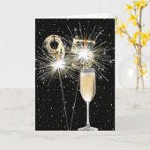 95e verjaardag Sparklers met witte wijn Kaart (Gele Bloem)