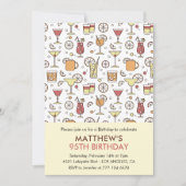 95e verjaardag uitnodigingen Mannen Cocktail Patte (Voorkant)