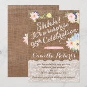 95e verjaardag uitnodigingen, verrassingsfeest nod kaart (Voorkant / Achterkant)