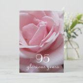 95e verjaardag van de geboorte!- roze roze roze ro kaart (Staand voorkant)
