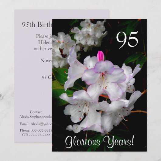 95e verjaardag van de verjaardag van de bruidsroze kaart (Voorkant / Achterkant)