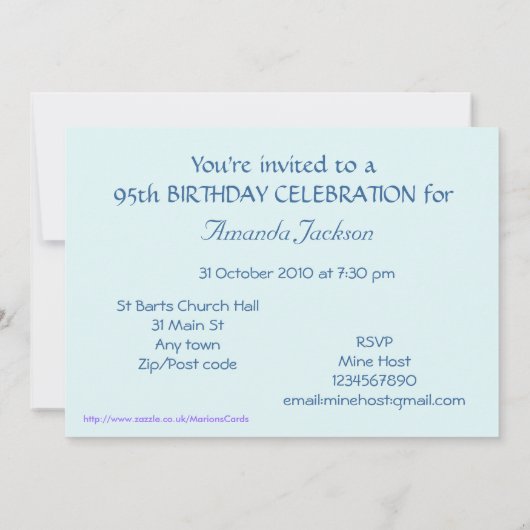 95e verjaardag van de viering van de feestdag - Li Kaart (Achterkant)