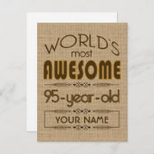 95e verjaardag van de viering van de wereld Best F Uitnodiging Briefkaart (Voorkant / Achterkant)