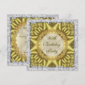 95e verjaardag van Glamoureus Gold en Silver Kaart (Voorkant / Achterkant)