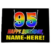 95e verjaardag: Vet, Vun, Eenvoudig, Regenboog 95 Groot Cadeauzakje (Voorkant)