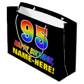 95e verjaardag: Vet, Vun, Eenvoudig, Regenboog 95 Groot Cadeauzakje (Achterkant Gekanteld)