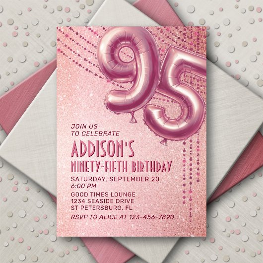 95e verjaardag vrouwen Roos goud Kaart