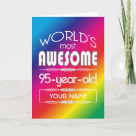 95e verjaardag Werelden Best Fabulous Rainbow Kaart