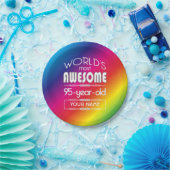 95e verjaardag werelden Beste Fabulous regenboog Papieren Bordje (Feest)