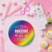 95e verjaardag werelden Beste Fabulous regenboog Papieren Bordje (Feest)