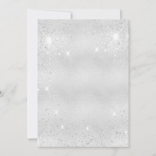 95e verjaardag zilveren glitter sparkles kaart (Achterkant)