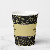 95e verjaardag zwart/Gold Random Number Pattern 95 Papieren Bekers (Links)