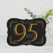 95e, Verjaardagsfeest 95e, grote Gatsby, zwart & g Kaart (Staand voorkant)