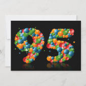 95e verjaardagsfeest, met bubbels en ballen kaart (Voorkant)