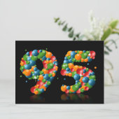 95e verjaardagsfeest, met bubbels en ballen kaart (Staand voorkant)