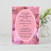 95e verjaardagsfeestje roze gescalpeerde hortensia kaart (Staand voorkant)