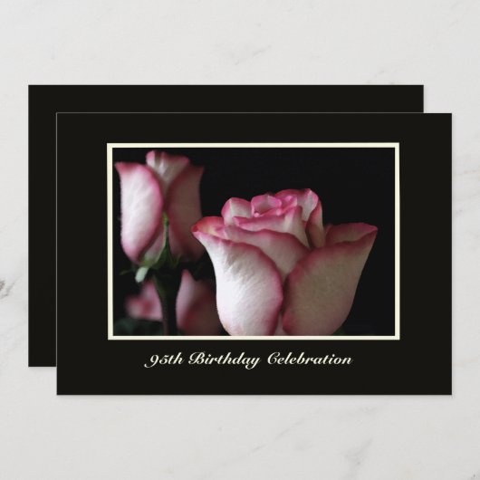 95e verjaardagsfeestje uitnodigings Rozen Kaart (Voorkant / Achterkant)