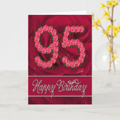 95e verjaardagskaart met rozen en bladeren kaart (Gele Bloem)