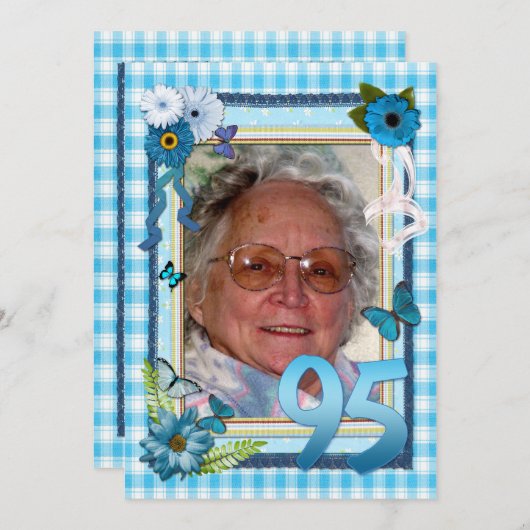 95ste uitnodiging voor verjaardagsfeestje (Voorkant / Achterkant)