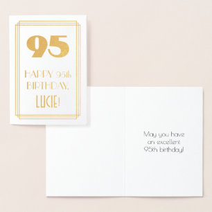 95ste verjaardag: Art Deco Geïnspireerde look "95" Folie Kaarten