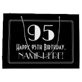 95ste verjaardag: Art Deco geïnspireerde stijl "95 Groot Cadeauzakje (Achterkant)