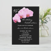 95ste verjaardag feestuitnodiging orchideeën kaart (Staand voorkant)