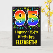 95ste verjaardag: kleurrijke muzieksymbolen + rege kaart (Gele Bloem)