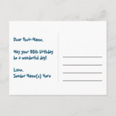 95ste verjaardag: Leuk harten patroon, Regenboog 9 Briefkaart (Achterkant)