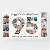 95ste verjaardag nummer 95 Fotocollage Spandoek (Horizontaal)