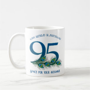 95ste verjaardag Pauwveer Aanpasbaar Koffiemok