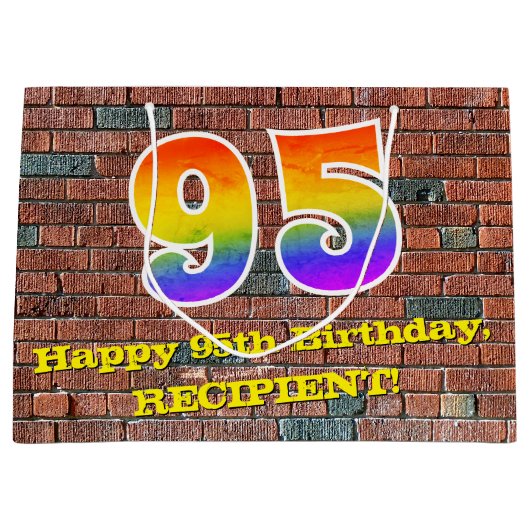 95ste verjaardag: Plezier, op graffiti geïnspireer Groot Cadeauzakje (Voorkant)