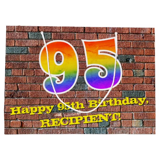 95ste verjaardag: Plezier, op graffiti geïnspireer Groot Cadeauzakje (Achterkant)