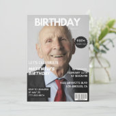 95ste verjaardag Uitnodigingen Mannen Hem Magazine (Staand voorkant)