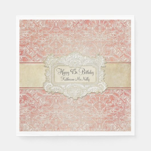 95ste verjaardagsfeestje  Frans kantregentschap Servet (Voorkant)