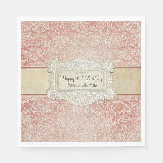 95ste verjaardagsfeestje  Frans kantregentschap Servet (Voorkant)