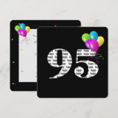 95ste verjaardagsfeestje met ballonbos kaart (Voorkant / Achterkant)