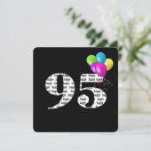 95ste verjaardagsfeestje met ballonbos kaart (Staand voorkant)