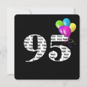 95ste verjaardagsfeestje met ballonbos kaart (Voorkant)