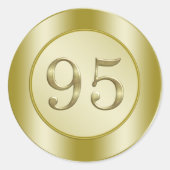 95ste verjaardagsfeestje ronde sticker (Voorkant)