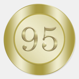 95ste verjaardagsfeestje ronde sticker