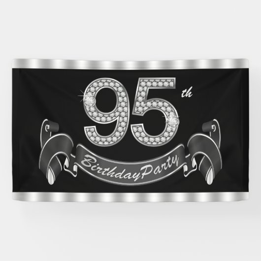 95ste verjaardagsfeestje spandoek (Horizontaal)
