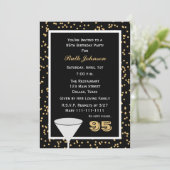 95ste Verjaardagsfeestuitnodiging 95 en Confetti Kaart (Staand voorkant)