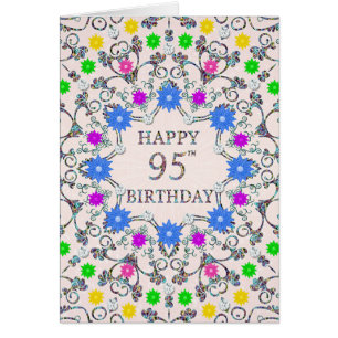 95th Birthday Abstract Flowers