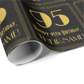 95th Birthday ~ Art Deco Geïnspireerde look "95", Cadeaupapier (Rol Hoek)