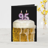 95th Birthday Beer in zwart Kaart (Gele Bloem)