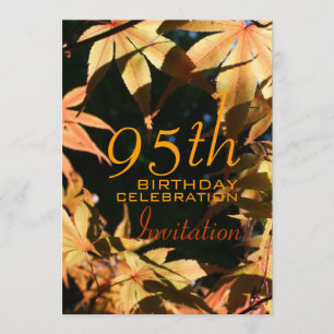 95th Birthday Celebration Autumn Custom Invitation Kaart