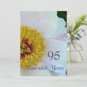 95th Birthday Celebration/Elegant White Peony Kaart (Staand voorkant)