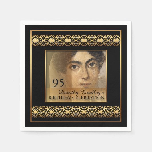 95th Birthday Celebration Photo Paper Napkins Servetten (Voorkant)